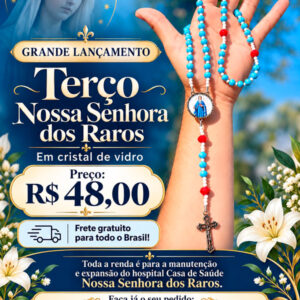 TERÇO NOSSA SENHORA DOS RAROS – CRISTAL DE VIDRO